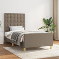 vidaXL Rama łóżka bez materaca Taupe 90x200 cm Tkanina