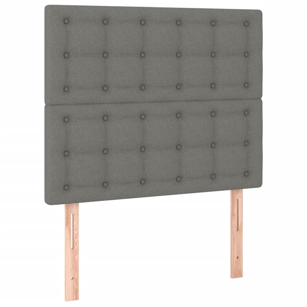 vidaXL Rama łóżka bez materaca, ciemnoszare, 100x200 cm, obita tkaniną