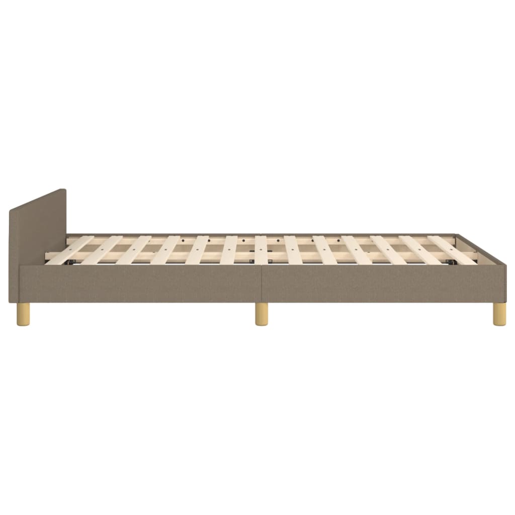vidaXL Rama łóżka bez materaca, taupe, 120x200 cm, obita tkaniną
