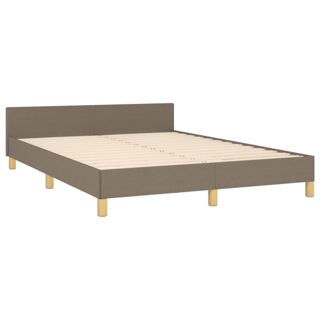 vidaXL Rama łóżka bez materaca, taupe, 140x190 cm, obita tkaniną