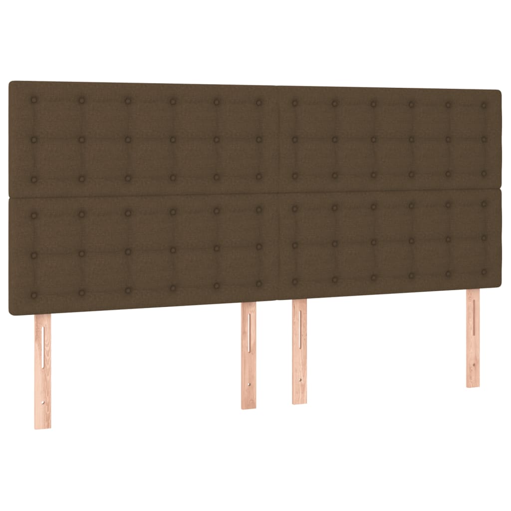 vidaXL Rama łóżka z zagłówkiem, ciemnobrązowa 180x200 cm obita tkaniną