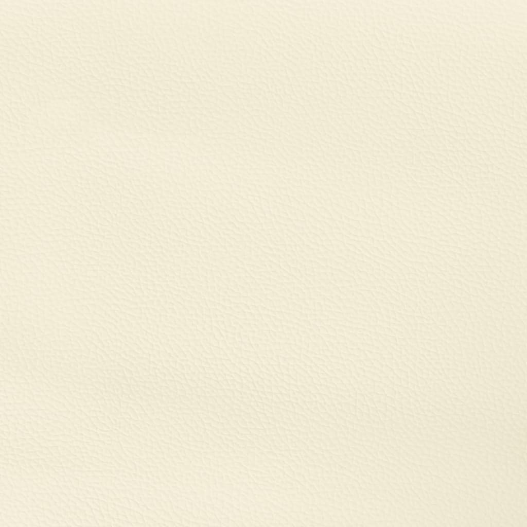 vidaXL Rama łóżka z zagłówkiem, kremowa, 140x200 cm, sztuczna skóra