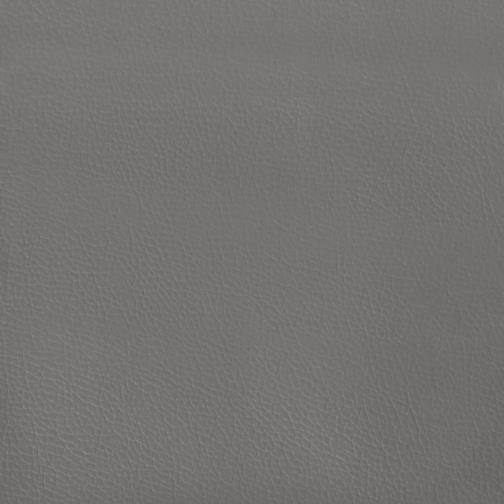vidaXL Rama łóżka z zagłówkiem, szara, 140x200 cm, sztuczna skóra