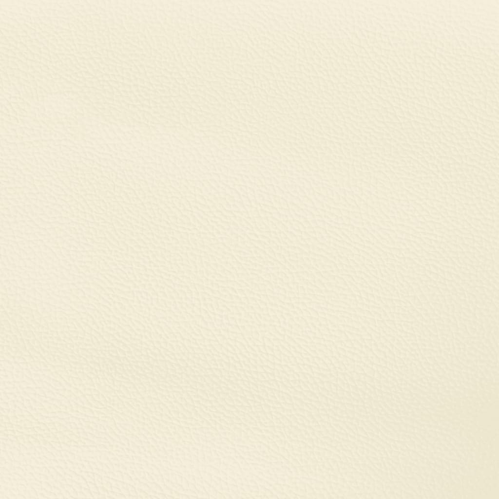 vidaXL Rama łóżka z zagłówkiem, kremowa, 200x200 cm, sztuczna skóra
