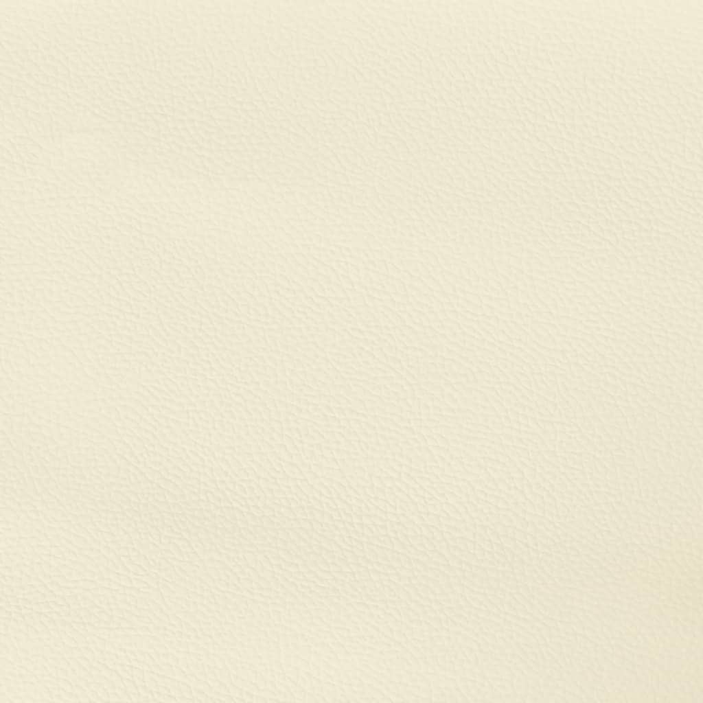 vidaXL Rama łóżka z zagłówkiem, kremowa, 90x200 cm, sztuczna skóra