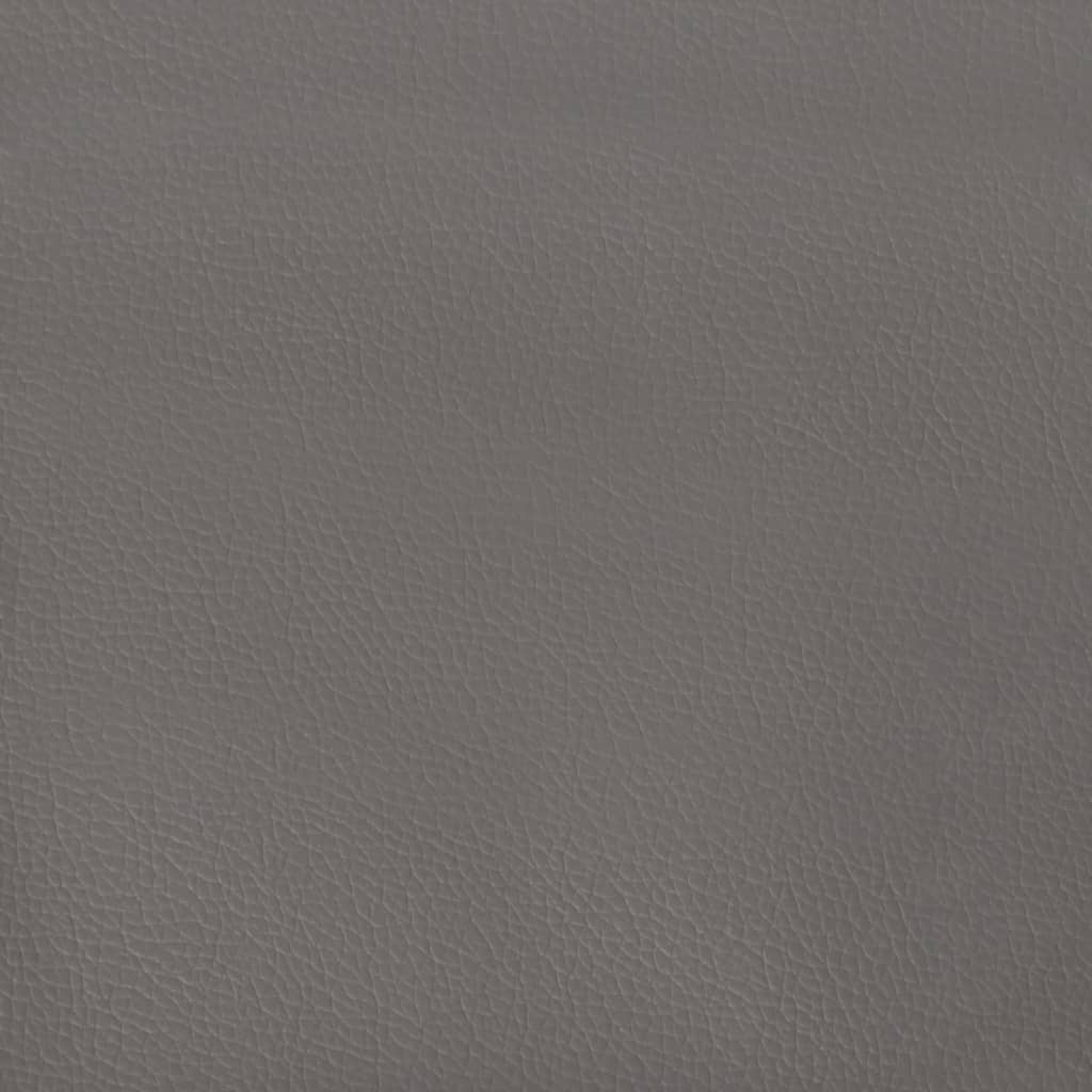 vidaXL Rama łóżka z zagłówkiem, szara, 90x200 cm, sztuczna skóra