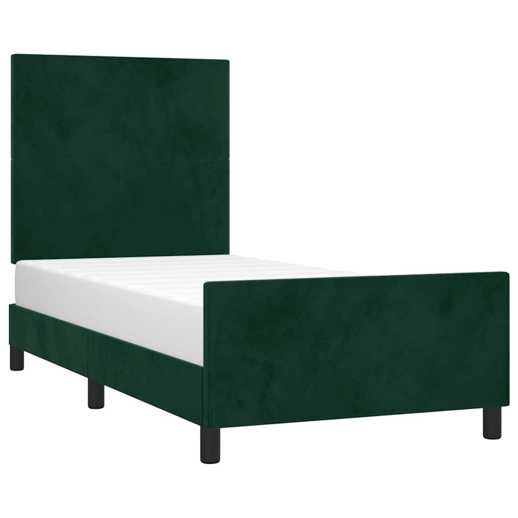 vidaXL Rama łóżka bez materaca, ciemnozielone, 80x200 cm, aksamitne