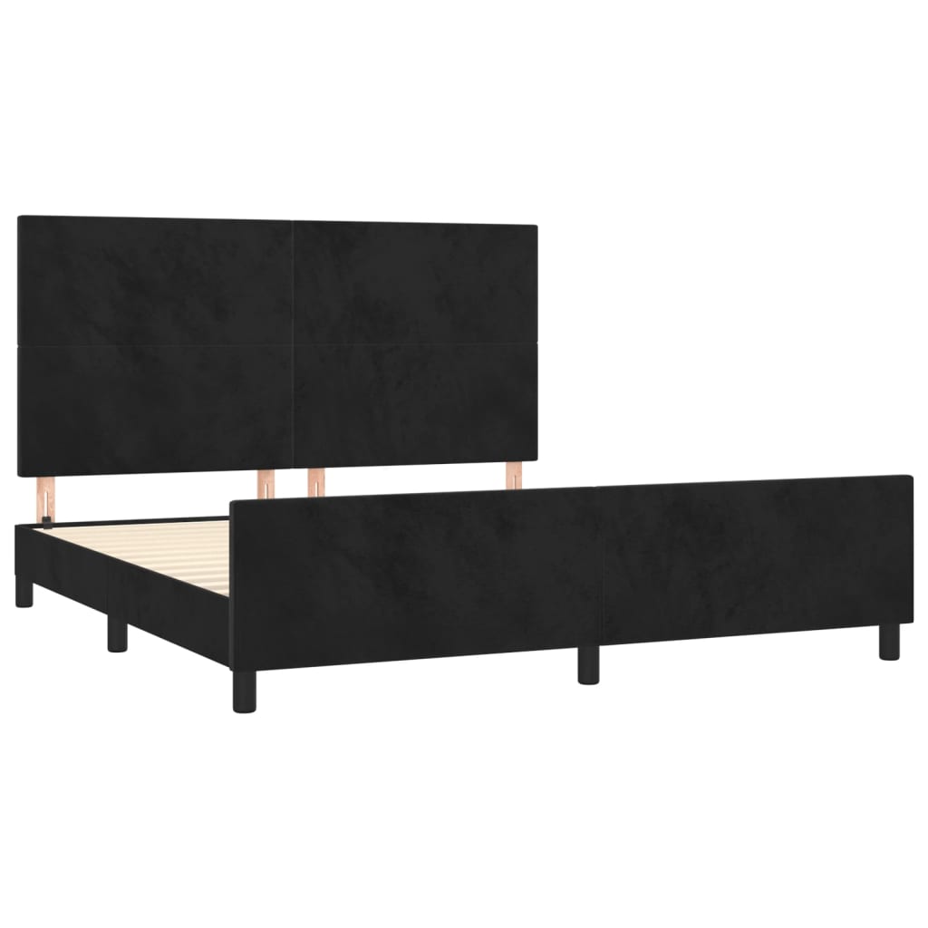 vidaXL Rama łóżka bez materaca, czarna, 160x200 cm, aksamitna