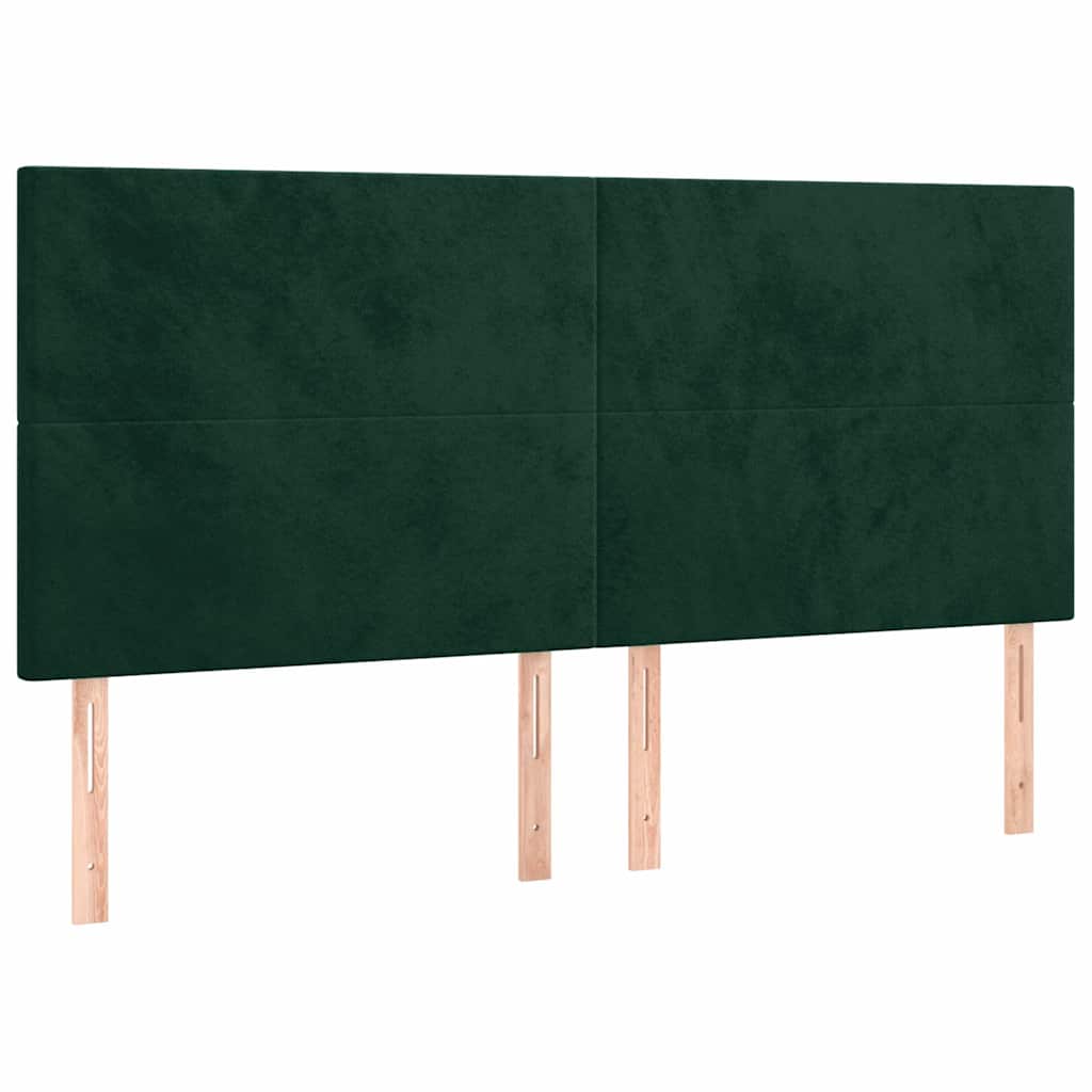 vidaXL Rama łóżka bez materaca, ciemnozielone, 160x200 cm, aksamit