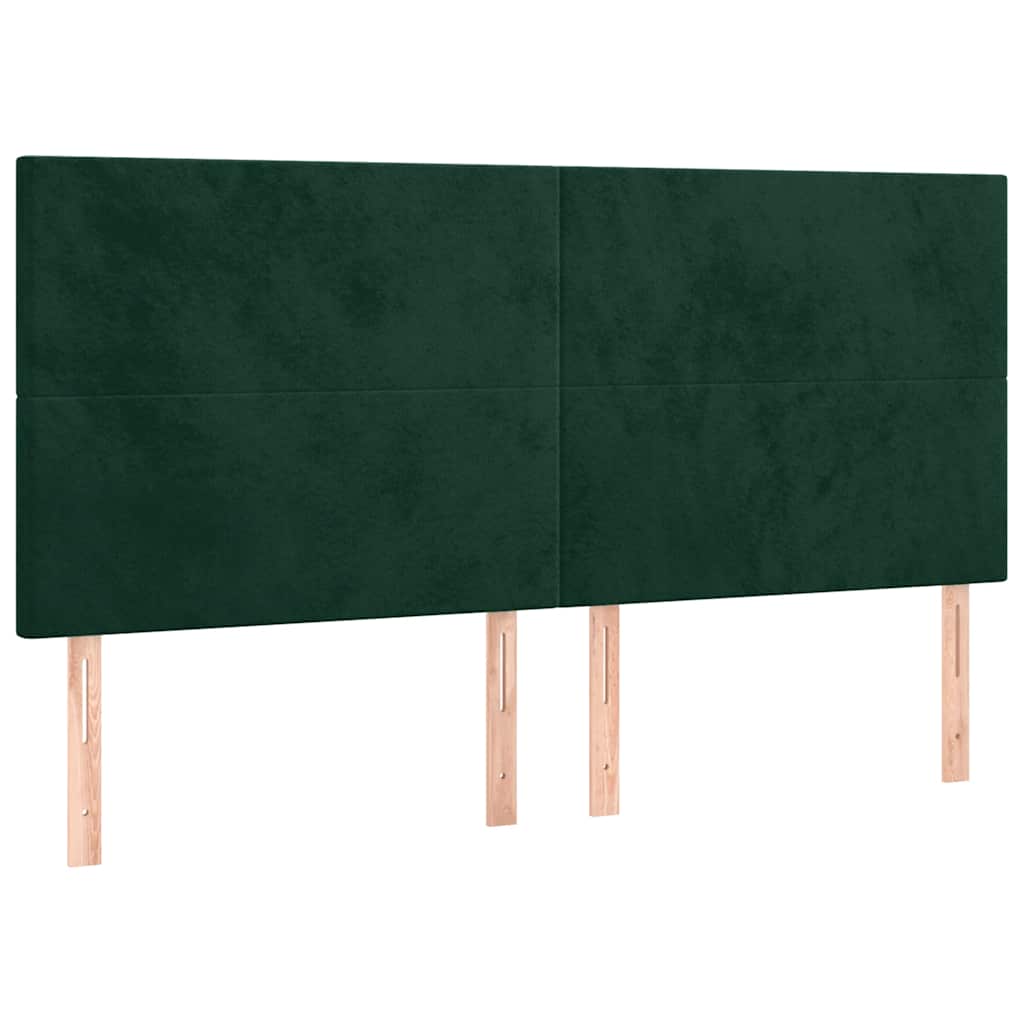 vidaXL Rama łóżka z zagłówkiem, ciemnozielona, 180x200 cm, aksamitna