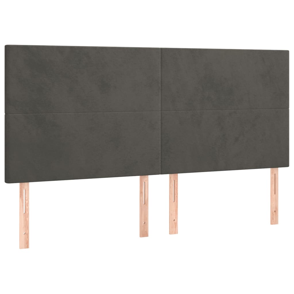 vidaXL Rama łóżka bez materaca, ciemnoszara, 200x200 cm, aksamitna
