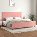 vidaXL Rama łóżka z zagłówkiem, różowa, 200x200 cm, aksamitna