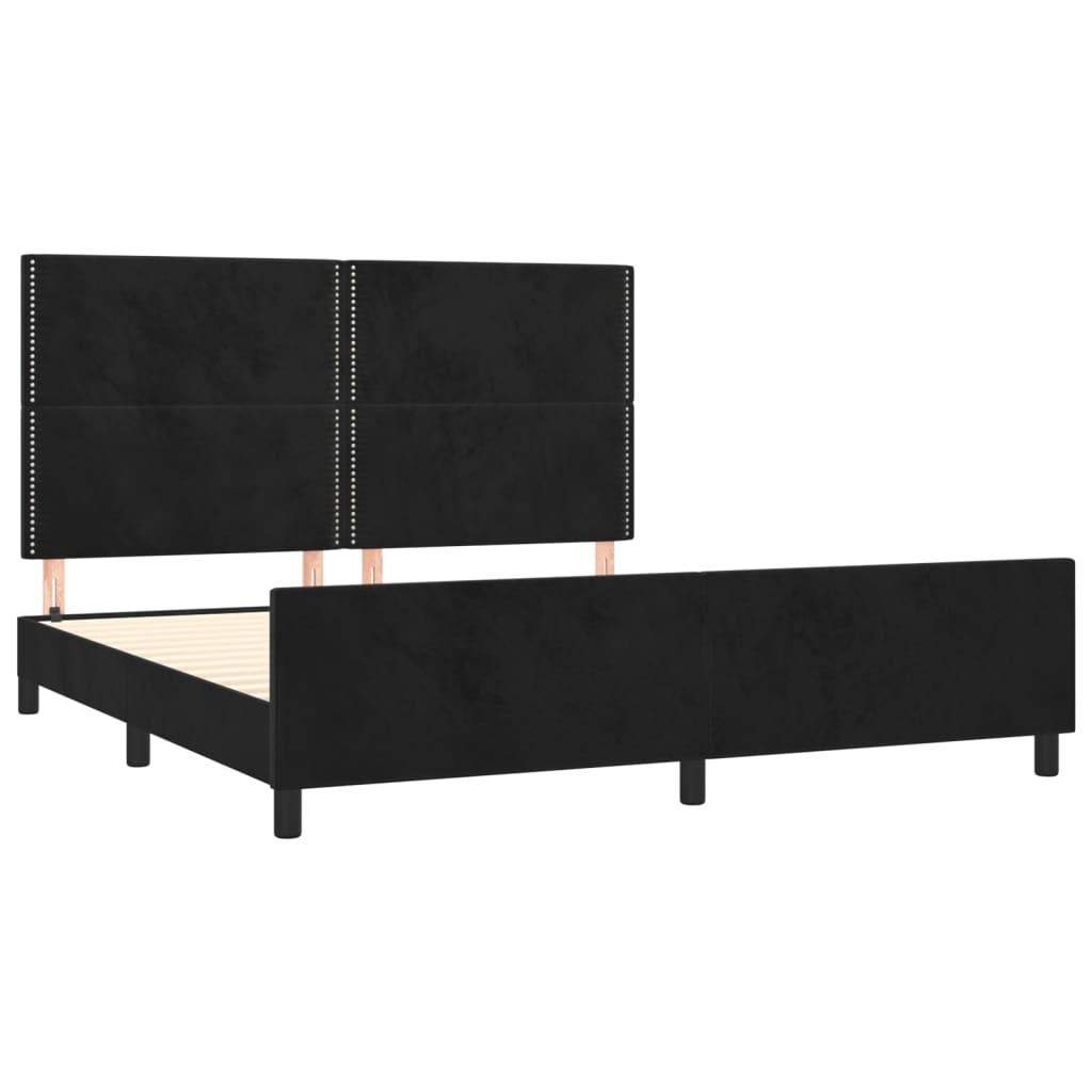 vidaXL Rama łóżka bez materaca, czarna, 160x200 cm, aksamitna