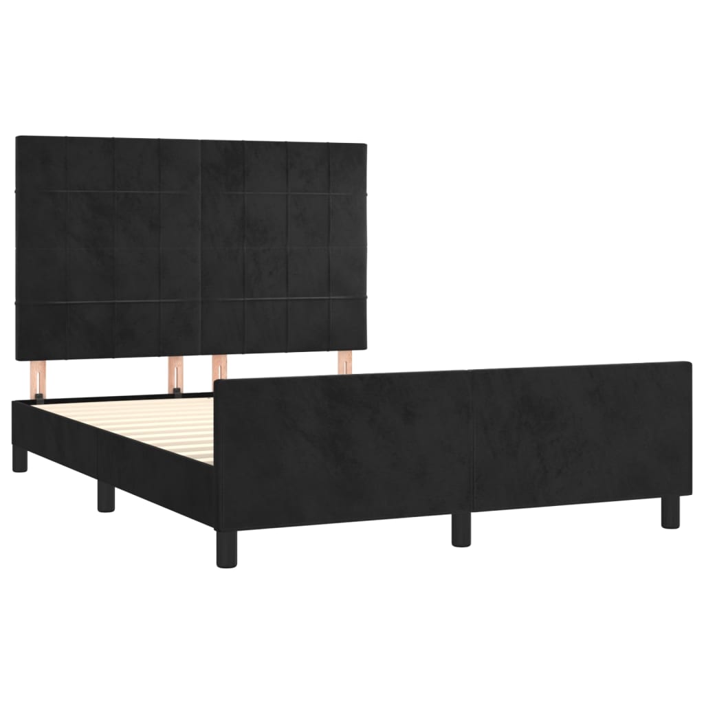 vidaXL Rama łóżka bez materaca, czarna, 140x200 cm, aksamitna
