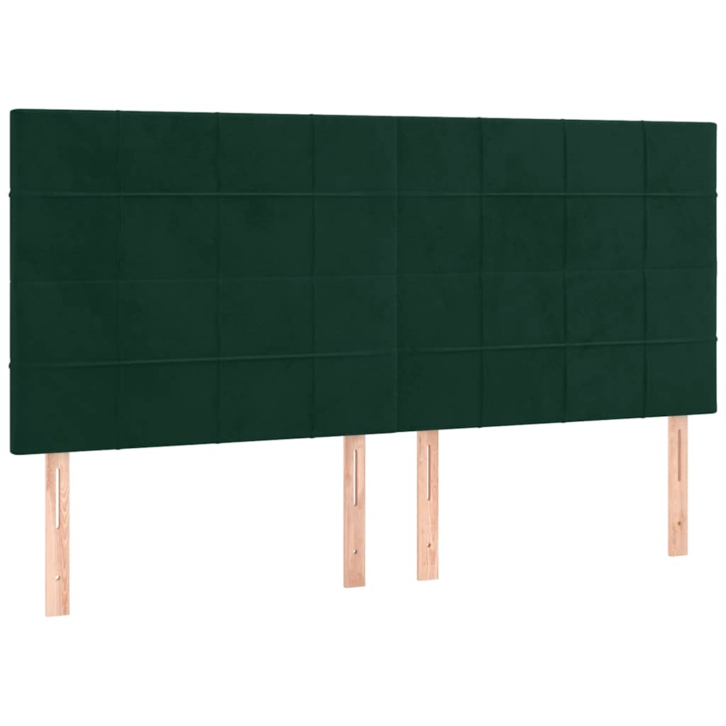 vidaXL Rama łóżka z zagłówkiem, ciemnozielona, 180x200 cm, aksamitna