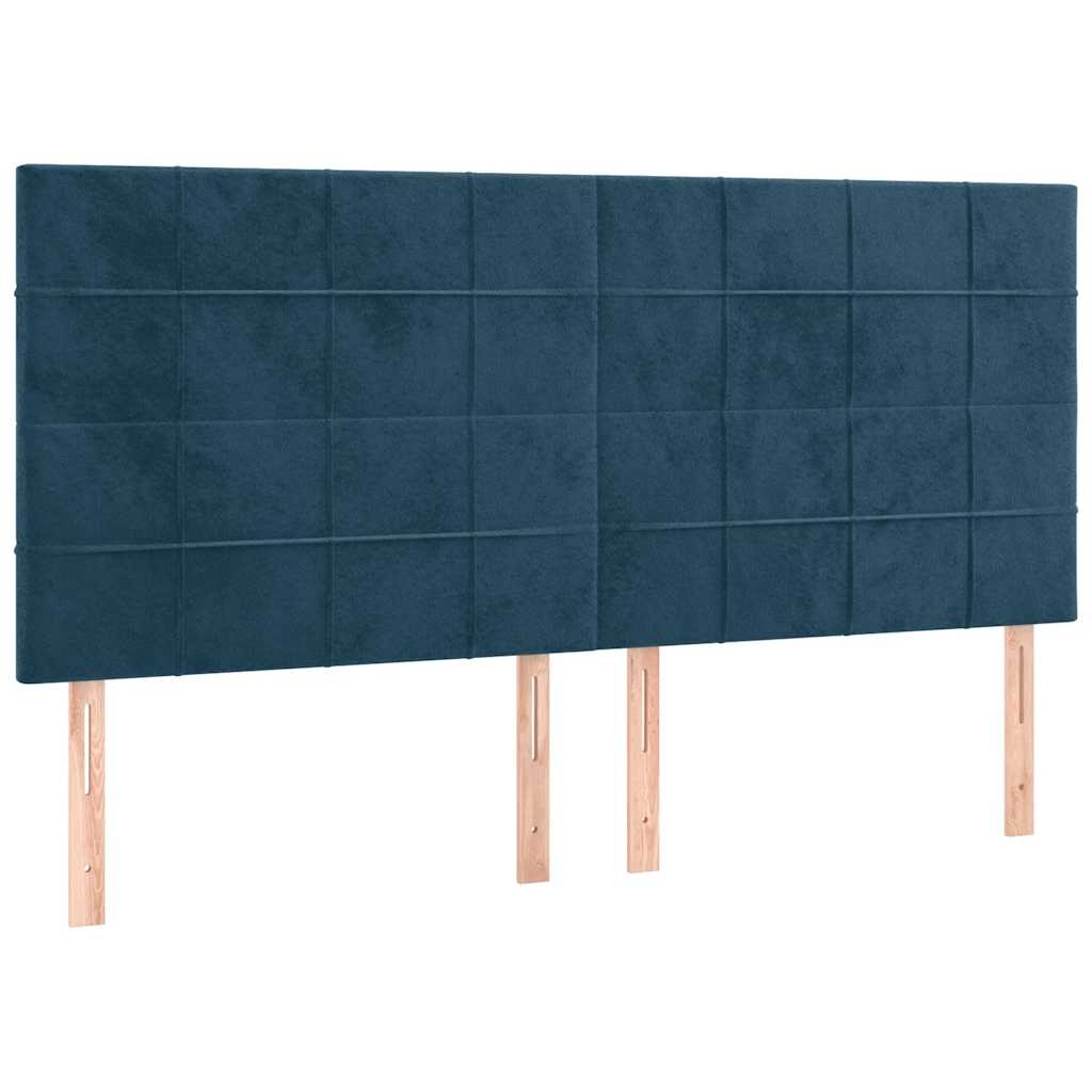 vidaXL Rama łóżka z zagłówkiem, ciemnoniebieska, 180x200 cm, aksamitna