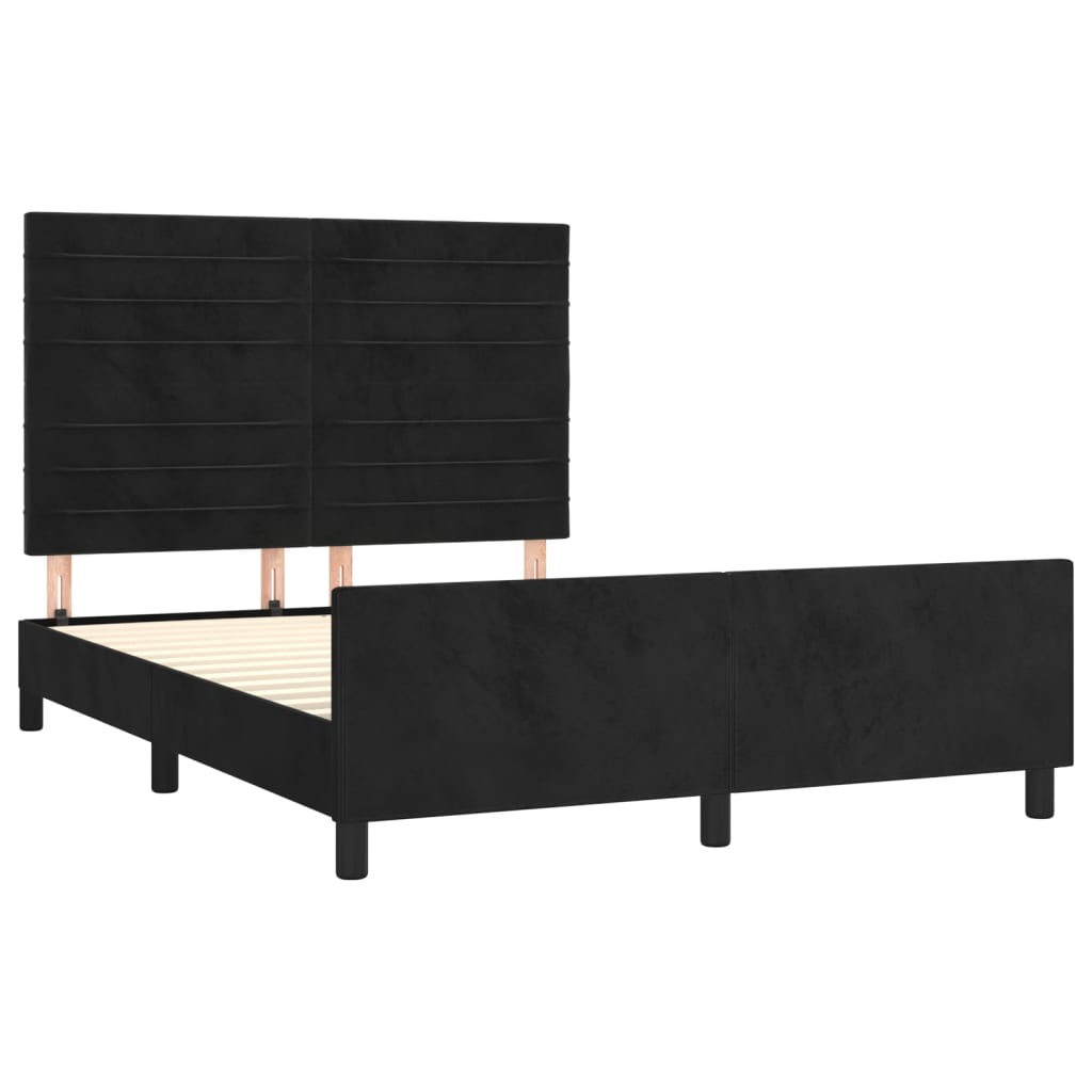 vidaXL Rama łóżka bez materaca, czarna, 140x200 cm, aksamitna