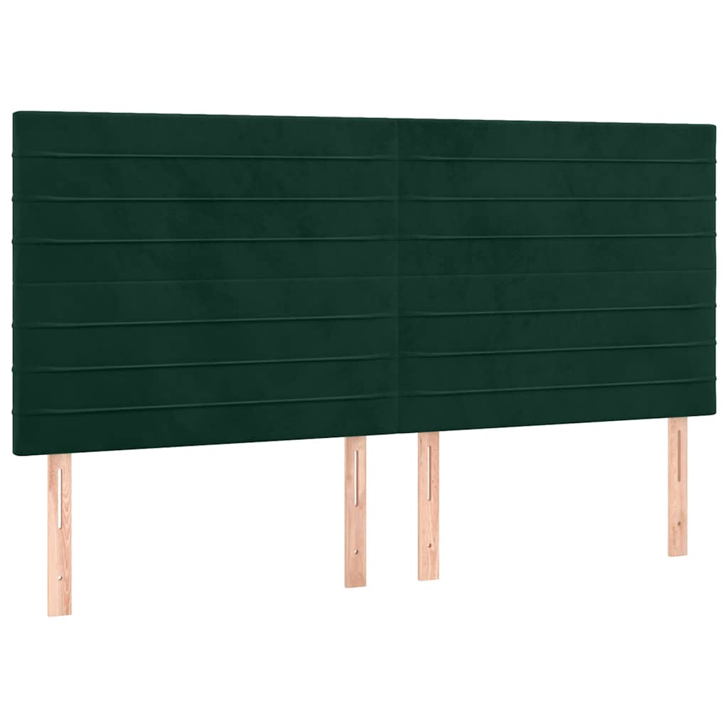 vidaXL Rama łóżka bez materaca, ciemnozielone, 200x200 cm, aksamit