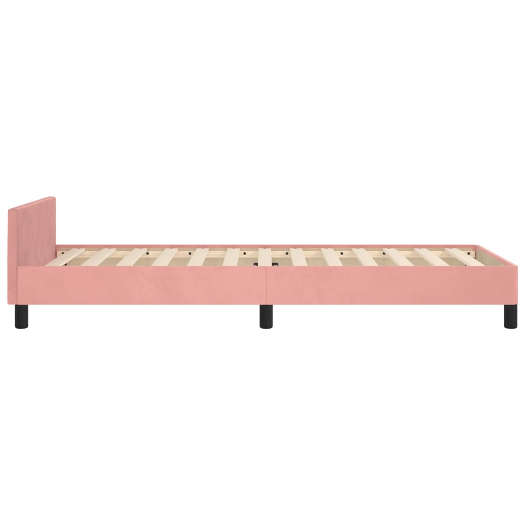 vidaXL Rama łóżka z zagłówkiem, różowa, 80x200 cm, aksamitna