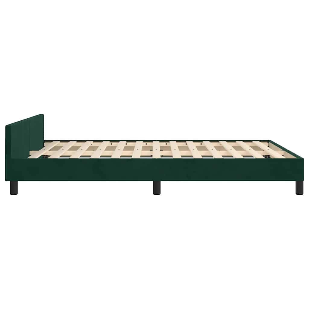 vidaXL Rama łóżka bez materaca, ciemnozielone, 140x190 cm, aksamit
