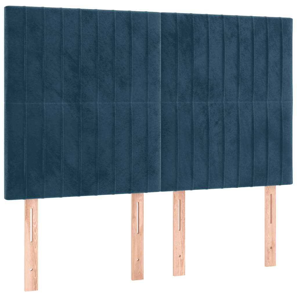 vidaXL Rama łóżka bez materaca, ciemnoniebieska, 140x190 cm, aksamitna