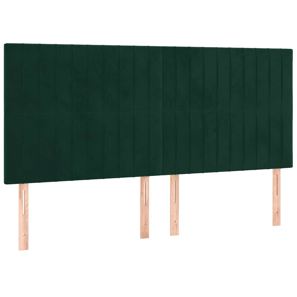 vidaXL Rama łóżka bez materaca, ciemnozielone, 200x200 cm, aksamit