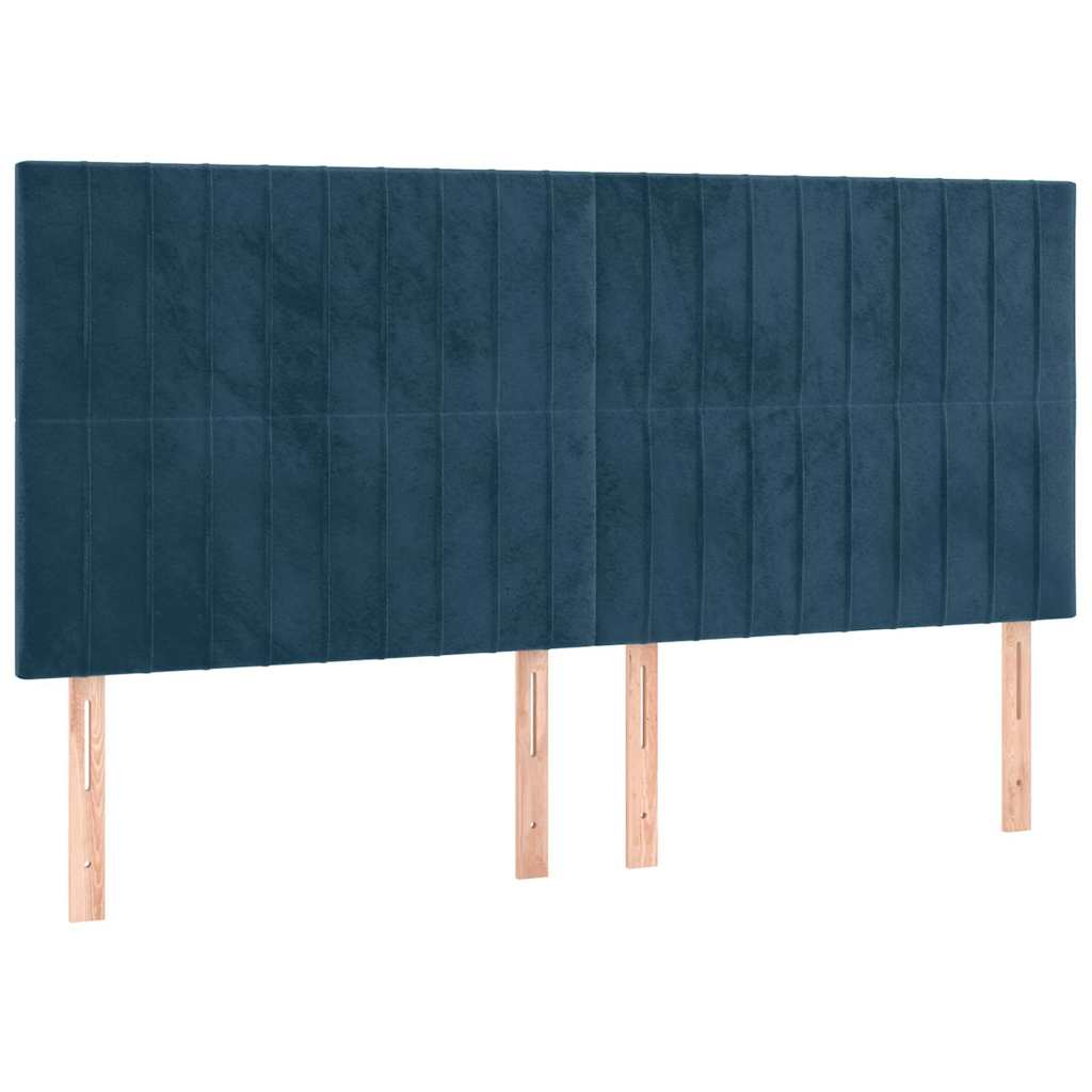 vidaXL Rama łóżka bez materaca, ciemnoniebieska, 200x200 cm, aksamitna