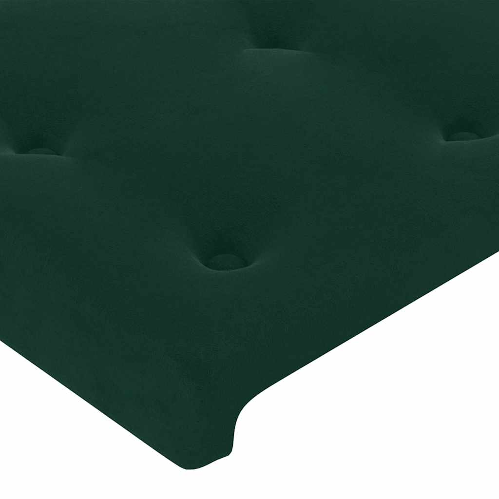 vidaXL Rama łóżka bez materaca, ciemnozielone, 120x200 cm, aksamitne