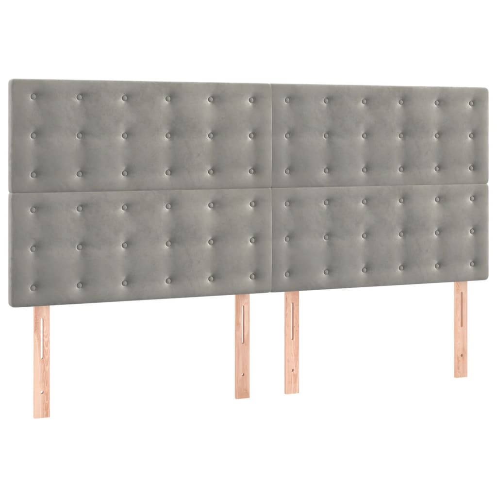 vidaXL Rama łóżka bez materaca, jasnoszara, 140x200 cm, aksamitna