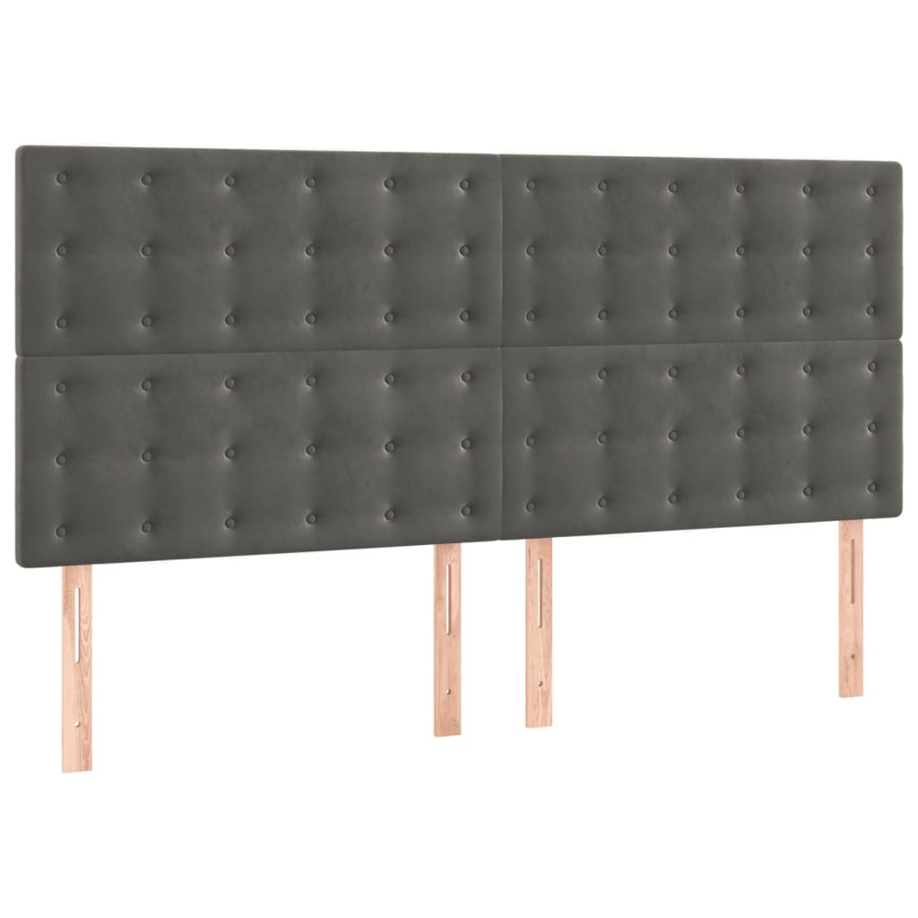 vidaXL Rama łóżka bez materaca, ciemnoszara, 160x200 cm, aksamitna