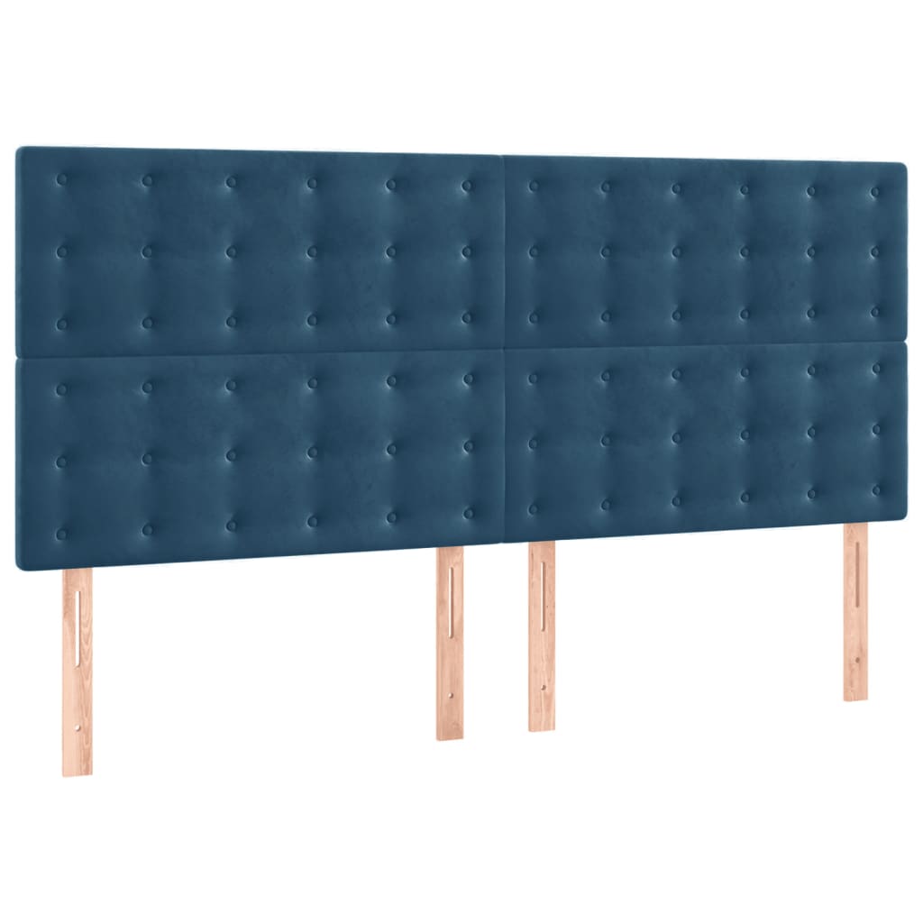 vidaXL Rama łóżka bez materaca, ciemnoniebieska, 200x200 cm, aksamitna