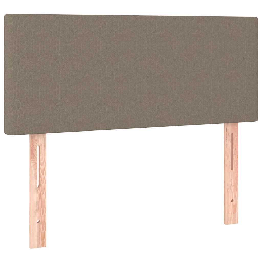 vidaXL Łóżko kontynentalne z materacem, taupe, tkanina, 80x200 cm