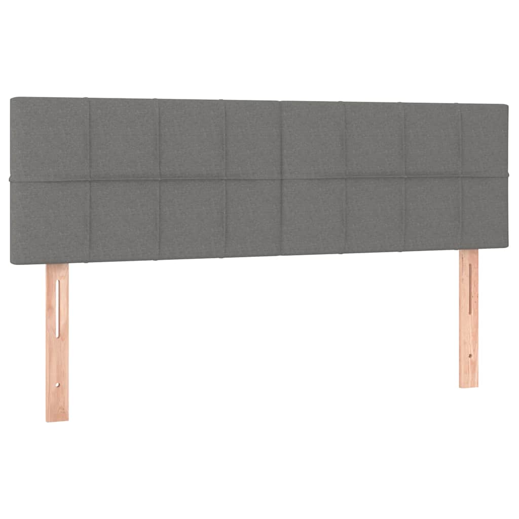 vidaXL Łóżko kontynentalne z materacem, ciemnoszara tkanina 140x190 cm