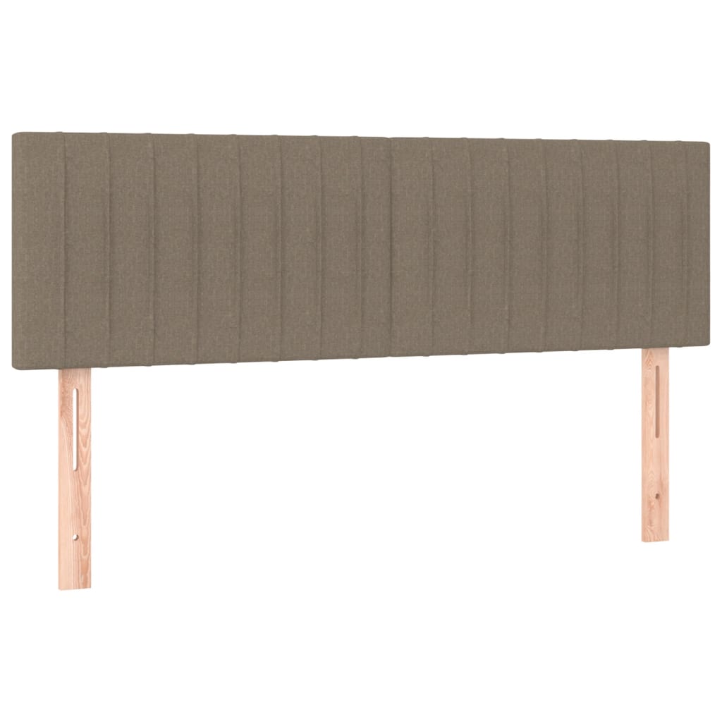 vidaXL Łóżko kontynentalne z materacem, taupe, tkanina, 140x190 cm