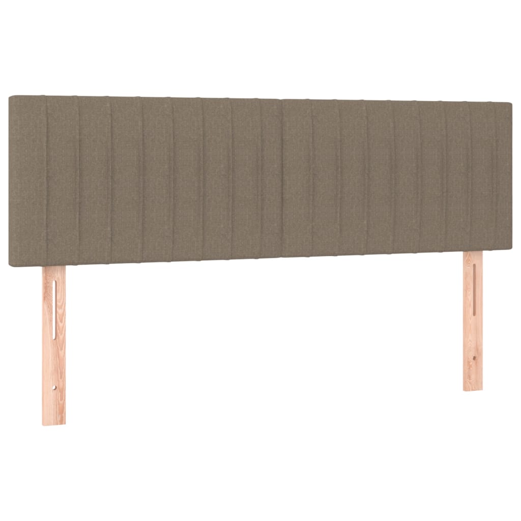 vidaXL Łóżko kontynentalne z materacem, taupe, tkanina, 140x200 cm