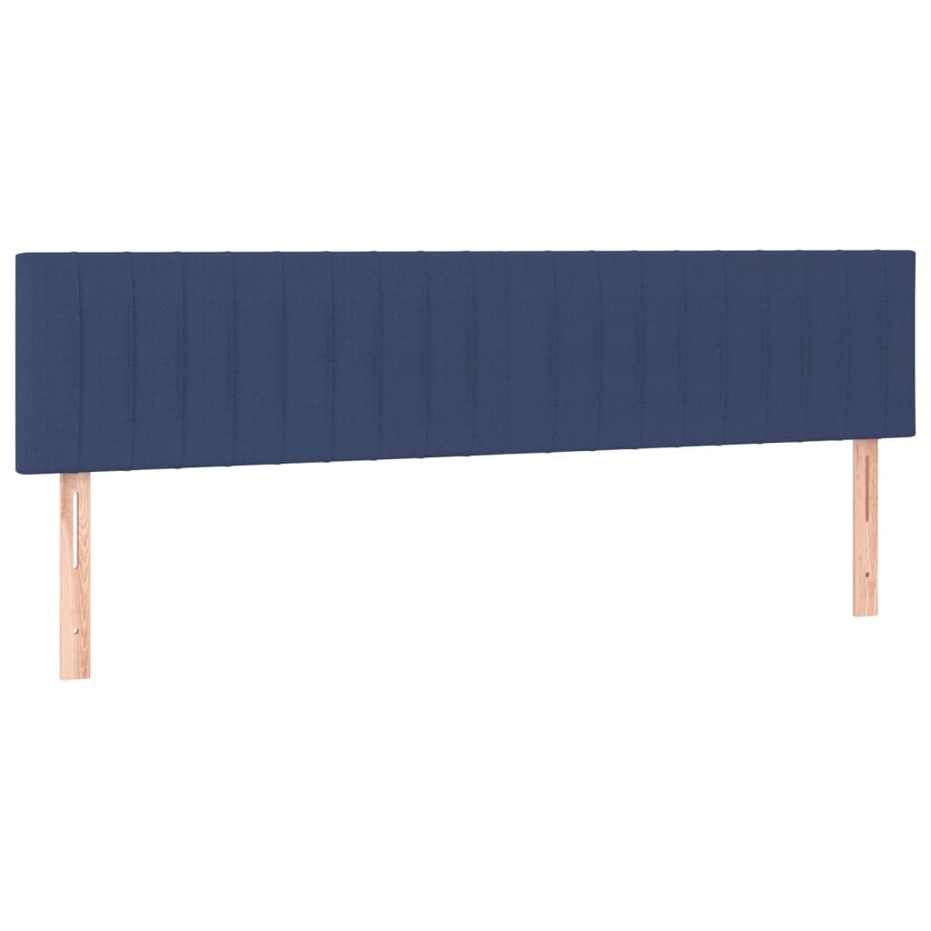 vidaXL Łóżko kontynentalne z materacem, niebieskie, tkanina, 160x200cm