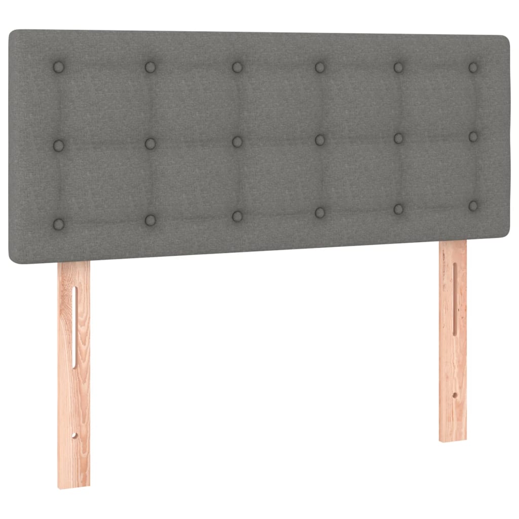 vidaXL Łóżko kontynentalne z materacem, ciemnoszara tkanina 90x190 cm