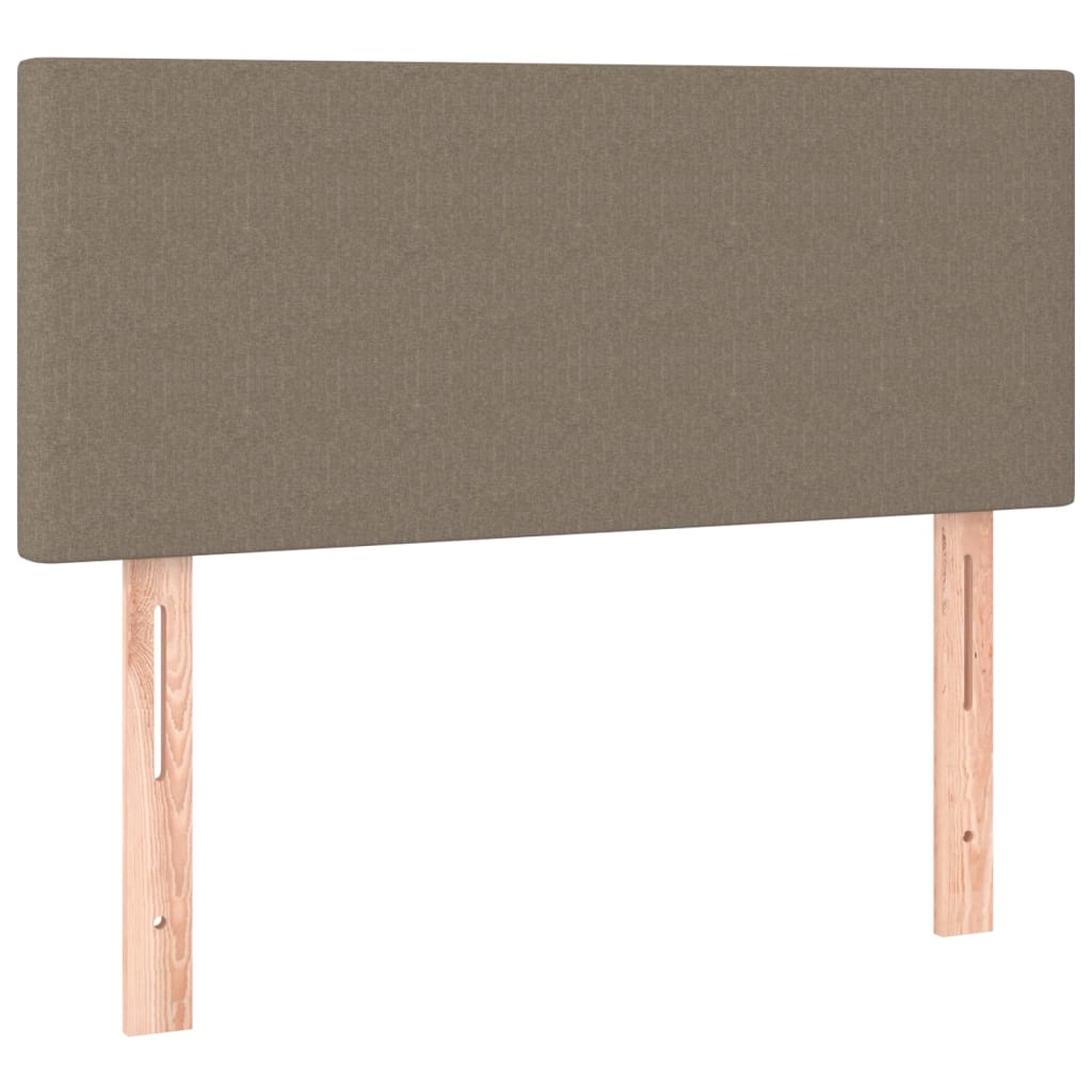 vidaXL Łóżko kontynentalne z materacem, taupe, tkanina, 80x200 cm