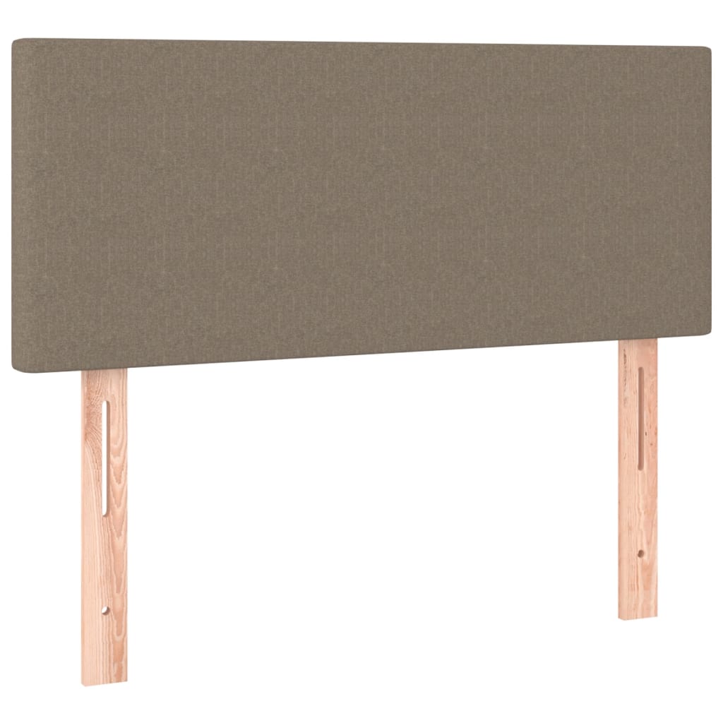 vidaXL Łóżko kontynentalne z materacem, taupe, tkanina, 90x200 cm