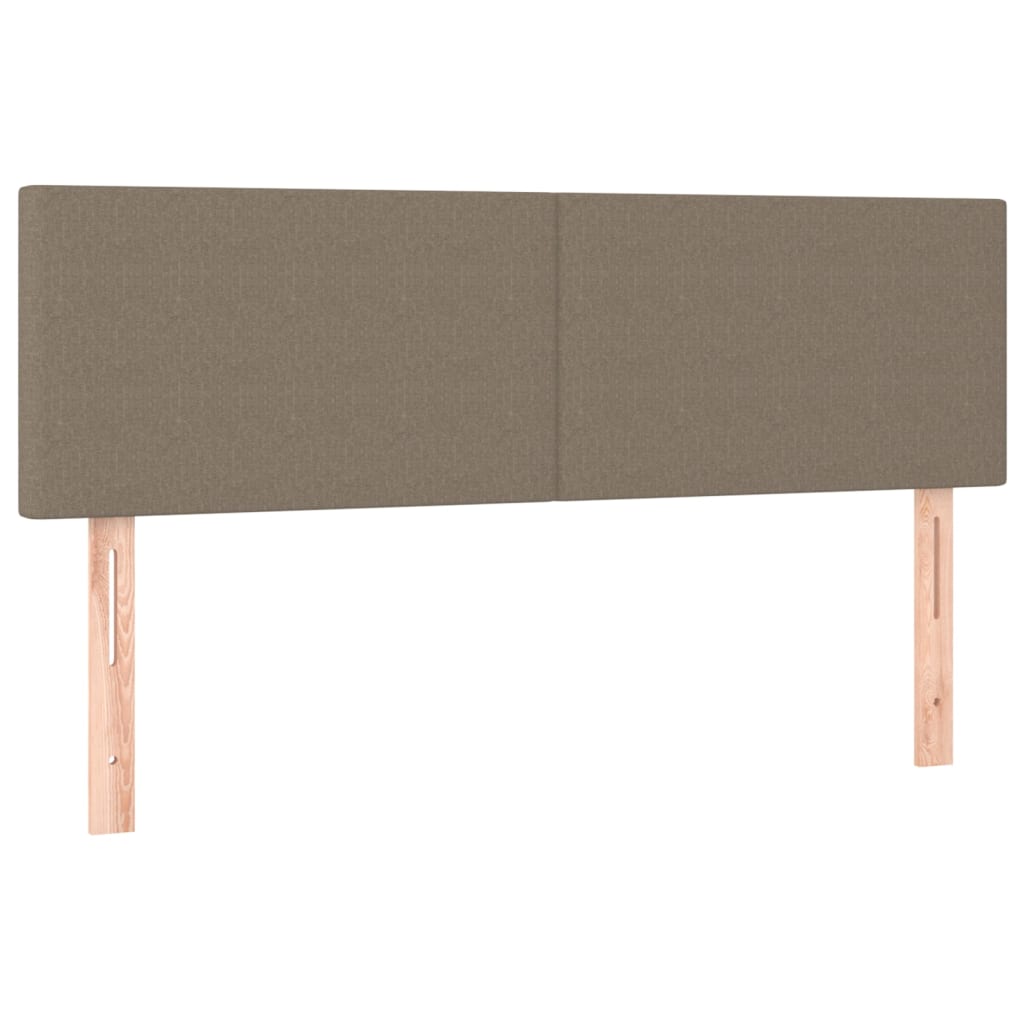 vidaXL Łóżko kontynentalne z materacem, taupe, tkanina, 140x200 cm