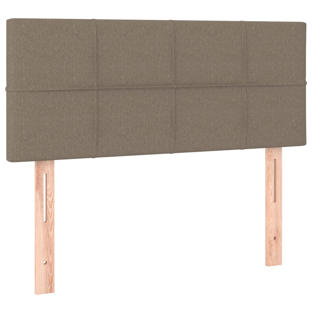 vidaXL Łóżko kontynentalne z materacem, taupe, tkanina, 100x200 cm
