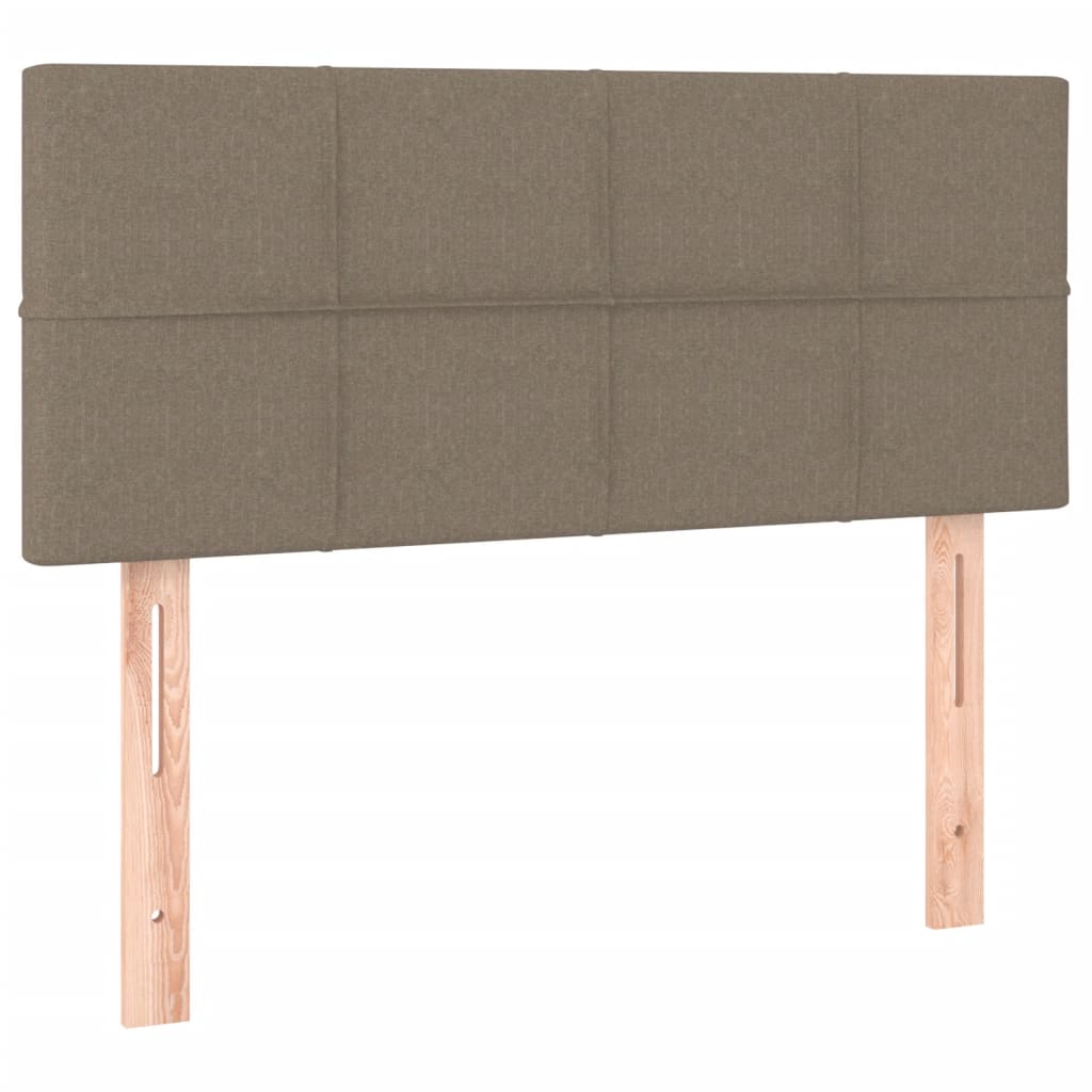 vidaXL Łóżko kontynentalne z materacem, taupe, tkanina, 120x200 cm
