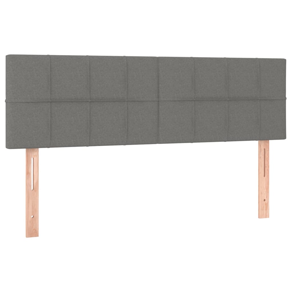 vidaXL Łóżko kontynentalne z materacem, ciemnoszara tkanina 140x190 cm