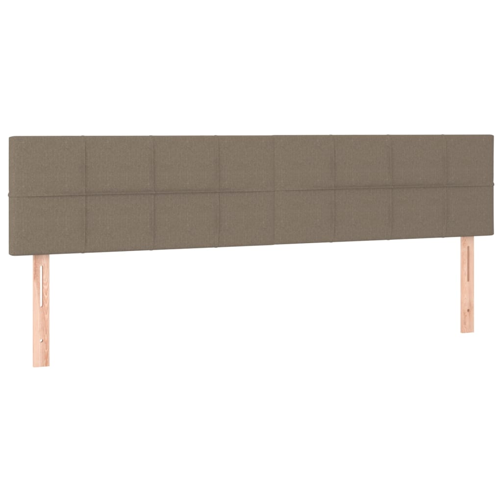 vidaXL Łóżko kontynentalne z materacem, taupe, tkanina, 160x200 cm