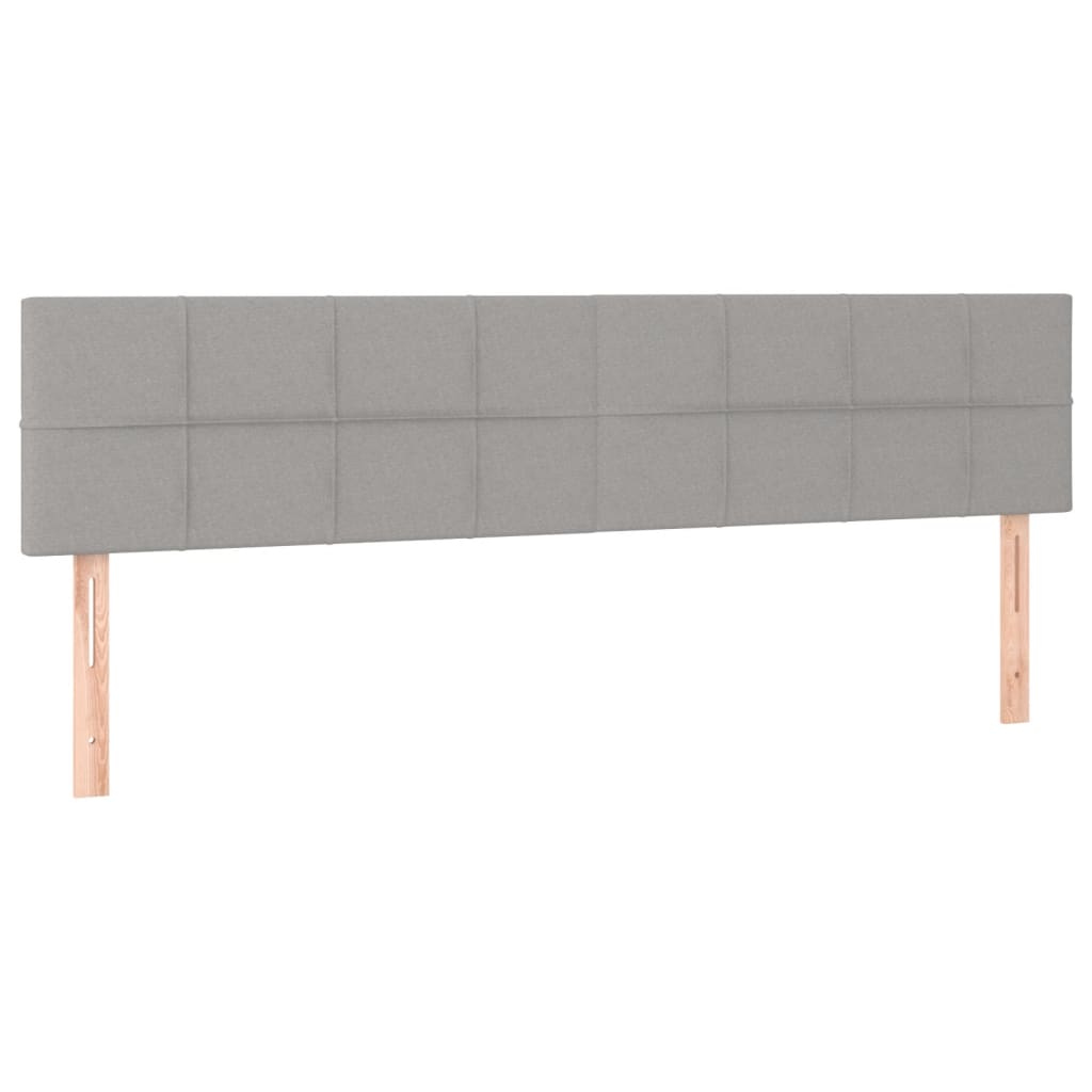 vidaXL Łóżko kontynentalne z materacem, jasnoszare, tkanina 200x200 cm