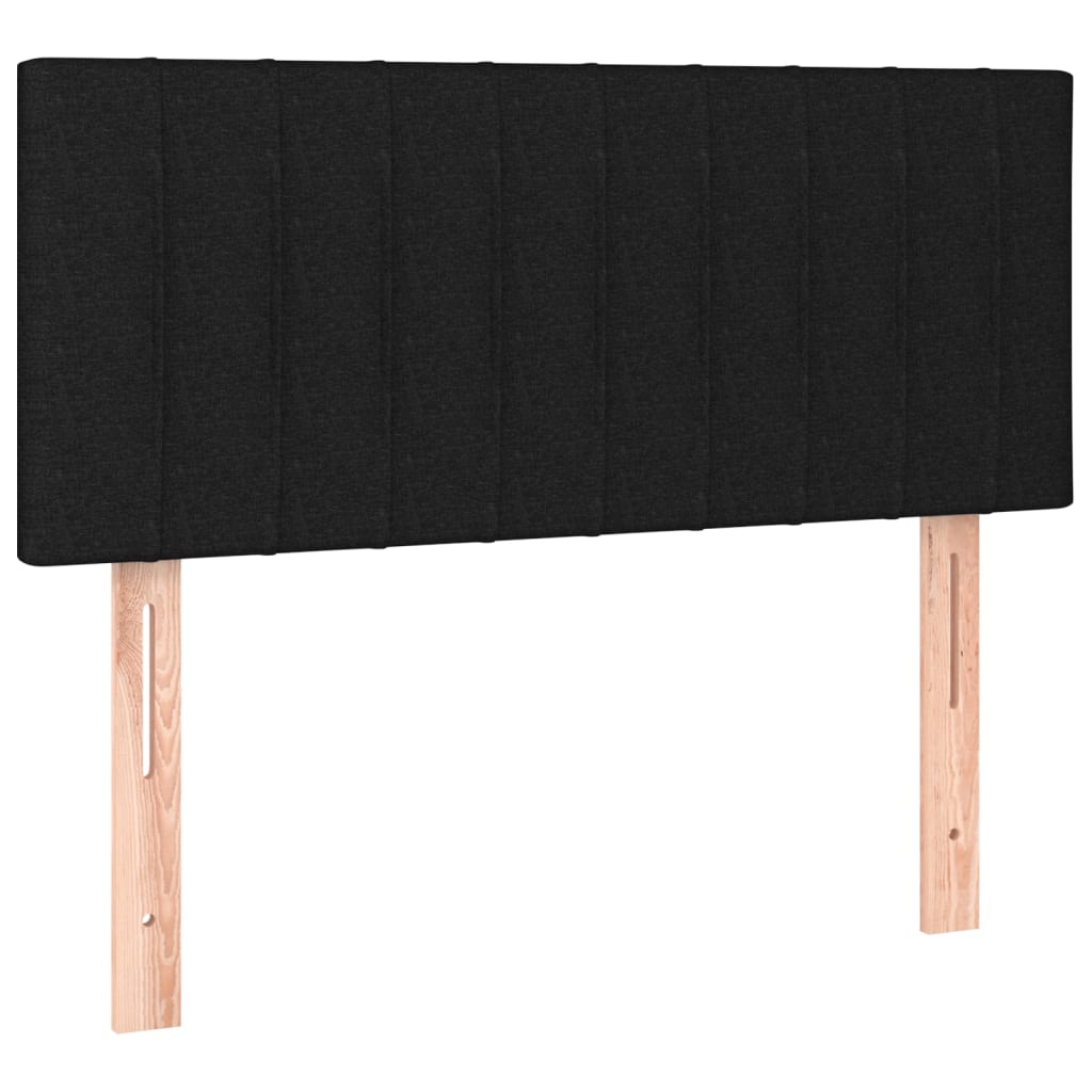 vidaXL Łóżko kontynentalne z materacem, czarne, tkanina 90x190 cm