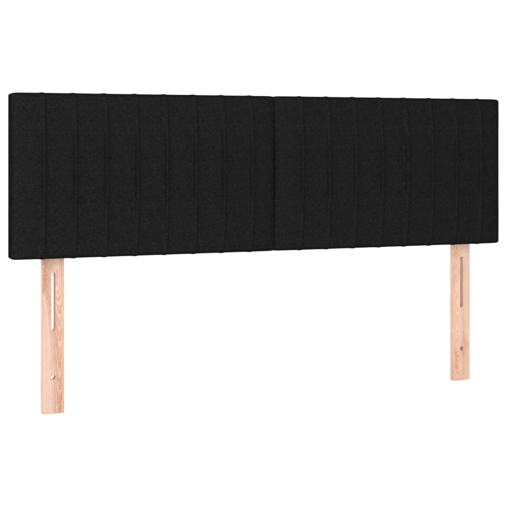 vidaXL Łóżko kontynentalne z materacem, czarne, tkanina 140x200 cm