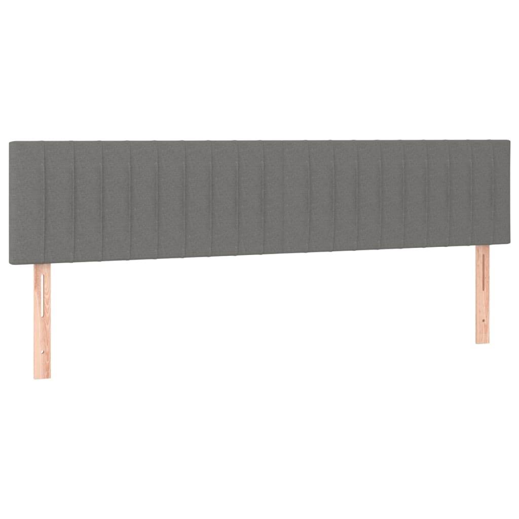 vidaXL Łóżko kontynentalne z materacem, ciemnoszara tkanina 160x200 cm