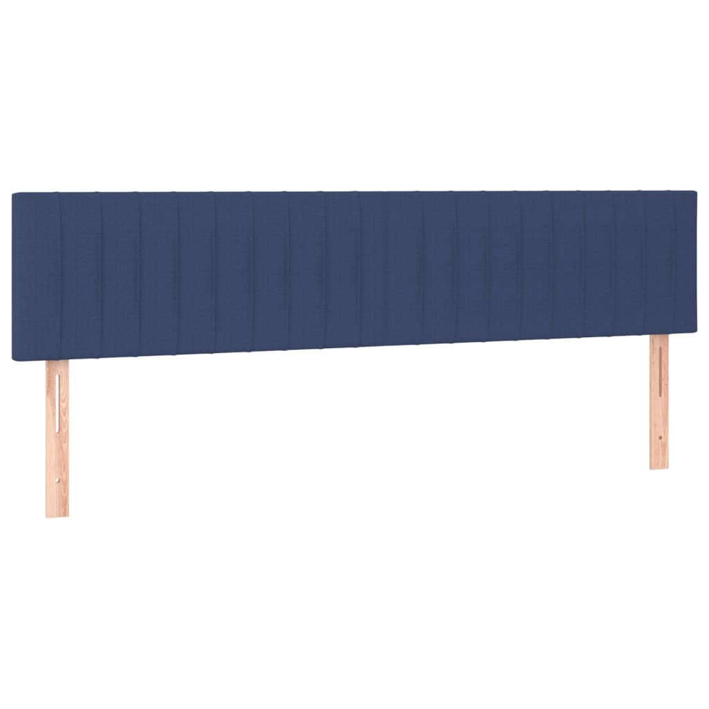 vidaXL Łóżko kontynentalne z materacem, niebieskie, tkanina 200x200 cm