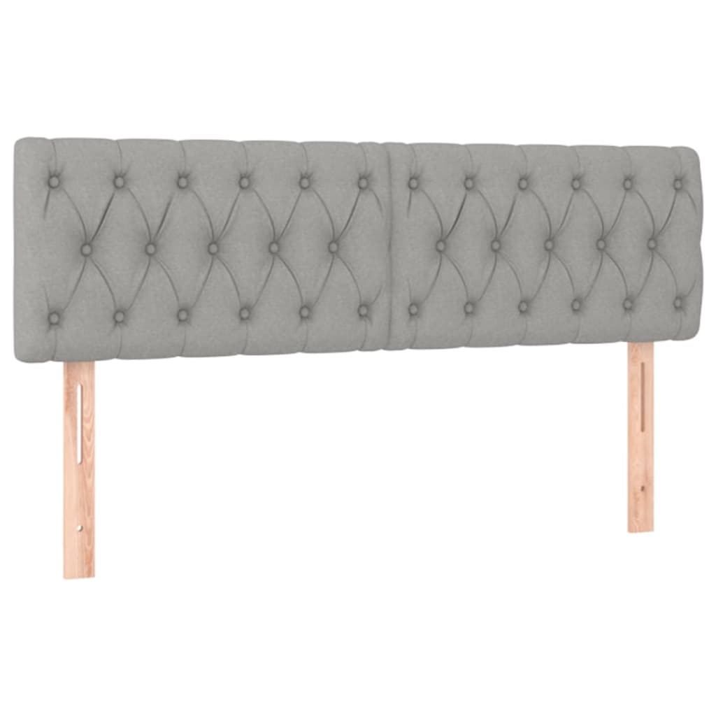 vidaXL Łóżko kontynentalne z materacem, jasnoszare, tkanina, 140x190cm